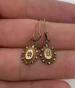 9ct Gold Victorian Style Diamond Drop Earrings