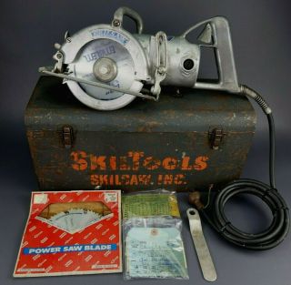 Vintage Skilsaw Worm Drive Model 67 5 1/2 " Circular Saw Rare W/box