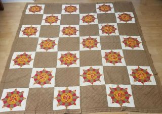 Vintage Hand Stitched Appalachian Quilt 77 1/2 " X 88 "