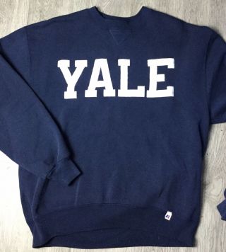 Vintage 90s Yale University Bulldogs Russell Athletic Sweatshirt,  Size Large Mens