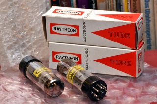 Two 6ca7,  El34 Vacuum Tubes,  Raytheon,  West German,  Premium Vintage,  Boxes