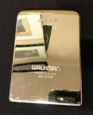 Sony Walkman WM - EX1HG Cassette Player Vintage Chrome Body w/ accessories 4