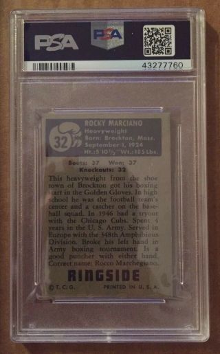 1951 Topps Ringside Rocky Marciano ROOKIE RC 32 PSA 5.  5 Rare 6