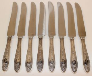 8 International Wedgwood Sterling Handle Dinner Knives 1