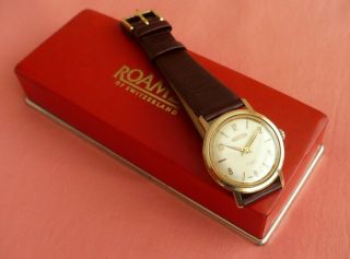 Vintage Gents Mens 17 Jewel Roamer Incabloc Wrist Watch In Fwo Complete