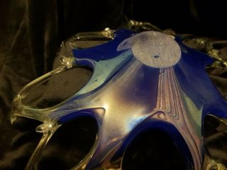 Vintage Murano Freeform Art Glass Bowl very large centre Piece 17 inches 5
