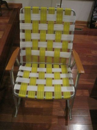 Vintage Folding Aluminum Rocking Chair - Lawn - Patio 60s 70s Or 80s So Comfy
