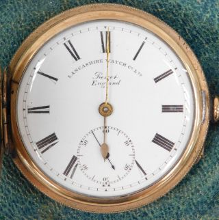 Vintage PRESCOT ENGLAND Lancashire Watch Co LTD POCKET WATCH w.  Case - D31 2