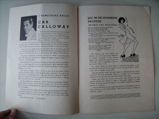 ULTRA RARE VINTAGE SIGNED CAB CALLOWAY JAZZ PROGRAM COTTON CLUB ORCHESTRA 1938 3