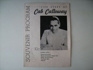 ULTRA RARE VINTAGE SIGNED CAB CALLOWAY JAZZ PROGRAM COTTON CLUB ORCHESTRA 1938 7