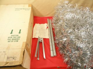 Vtg Rare 1965 6ft 89 Branch Consolidated Novelty Pom Pom Aluminum Christmas Tree