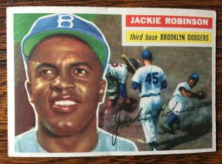 1956 Topps Jackie Robinson Baseball Card No Creases - - Vintage