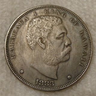 1883 Kingdom of Hawaii Akahi Dala $1 Lg.  Hawaiian Silver Dollar Coin VERY RARE 2
