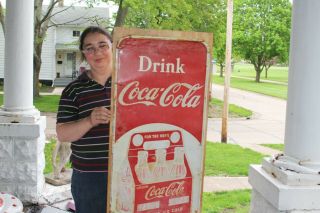 Large Vintage 1940 ' s Coca Cola Soda Pop Gas Station 53 