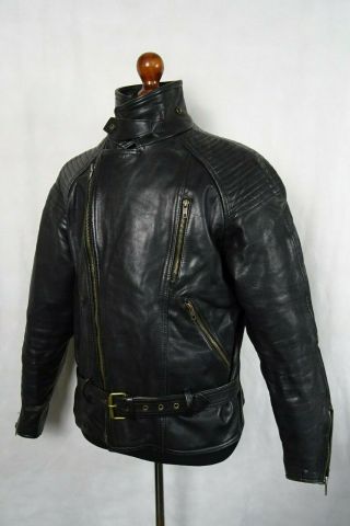 Men ' s Vintage MQP Leather German Luftwaffe Style Motorcycle Biker Jacket M 42R 3