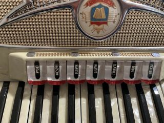 Vintage Monarch 120 Bass Key Accordion Made In Italy w/ Hardshell Case 2