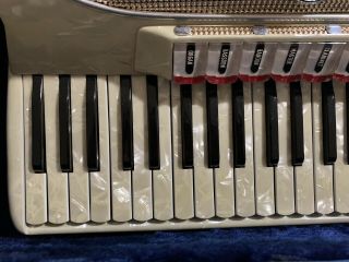 Vintage Monarch 120 Bass Key Accordion Made In Italy w/ Hardshell Case 3