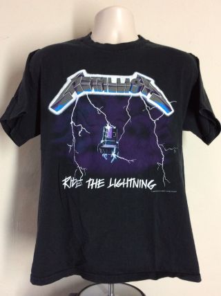 Vtg 1994 Metallica Ride The Lightning T - Shirt Black M 90s Heavy Metal Rock Band