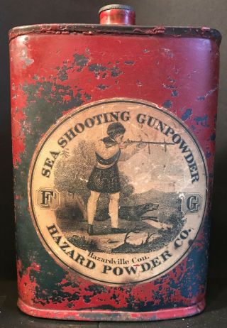 Sea Shooting Gunpowder Hazard Powder Co.  Antique Tin (empty)