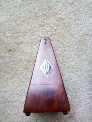 Vint Wittner Metronome Wood,  Height 8.  5” X Base 4.  25”with Bell.  Great.