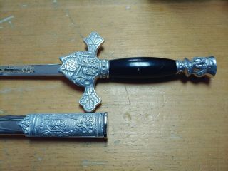 Vintage Knights Of Columbus Sword Engraved Blade W/sheath