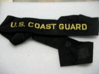 . Us Coast Guard Uniform Cap Tally Ww2 - 1950s