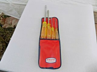 Vintage Proto Kit No.  2434 Slotted Screwdriver 4 P - C Set With Vinyl Pouch Mfd Usa