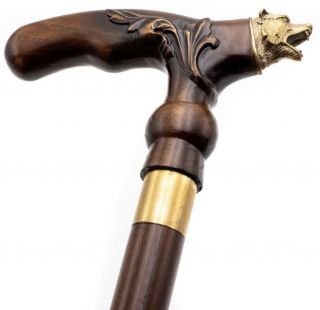 Luxury Wooden Walking Cane Stick Handmade Wood Handle Hand Carved Support Canes