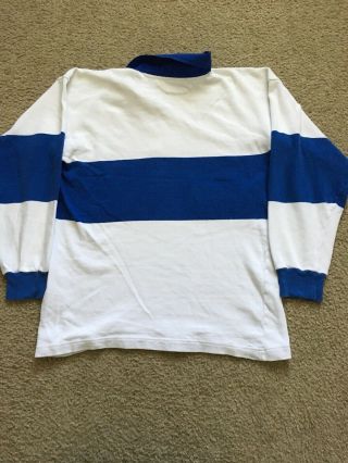 Rare VTG BENETTON Spell Out Striped Color Block Rugby Polo Shirt 80s Colors Of M 7