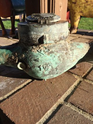 Antique Vintage Brass Water Meter 6