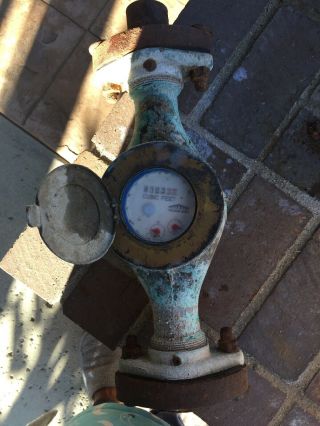 Antique Vintage Brass Water Meter 7