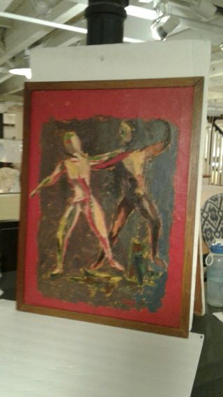 Vintage Mid Century Abstract Oil Painting