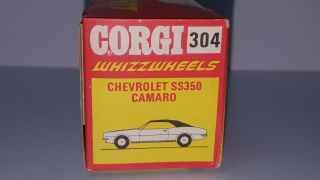 1970 VINTAGE CORGI WHIZZWHEELS CHEVROLET CAMARO SS350 NO.  304 3