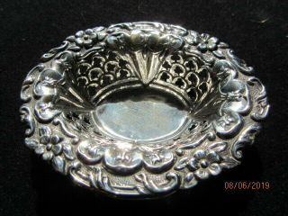Solid silver pierced deep dish Birmingham 1900 Henry Charles Freeman Art Nouveau 5