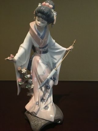 Get A Set Of 3 Lladro Gloss Porcelain Oriental Figurines Rare & Retired