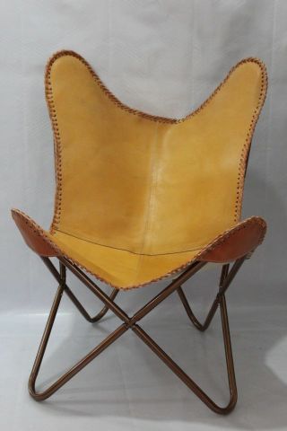 Leather Lounge Chair Butterfly Chair Brown Leather Olny Cover