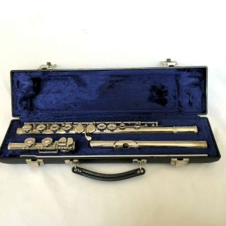 Vintage W T Armstrong Elkhart In 104 Flute Offset G Closed Hole Hard Case Usa