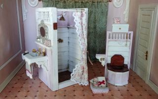 1:12 Dollhouse Miniature Handmade Vintage Pink Shabby Victorian Bathroom - Spain