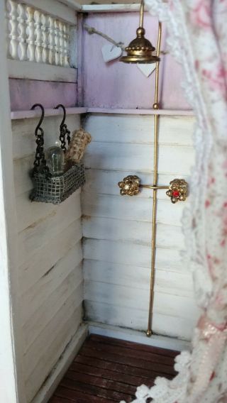 1:12 dollhouse miniature handmade vintage pink shabby Victorian bathroom - Spain 4