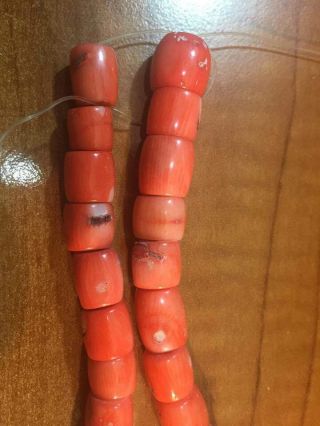 Vintage red coral beads undyed untreated 90 gram 16.  5 