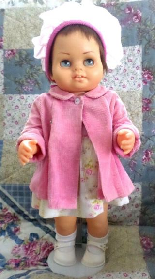 Mattel 1962 Chatty Cathy Baby Doll Brunette Talks Orig Coat Hat Underwear Ex