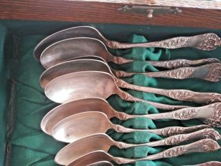 Vintage 1881 Rogers A1 Sterling Silver Plated Silverware Briar Rose Set 1910 5