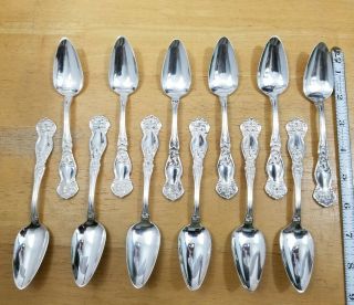 Set Of 12 Wm Rogers & Son Antique 1910 Orange Blossom Silverplated Fruit Spoons