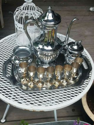 Antique / Vintage 3 Piece Silver Plated Bachelor Tea Set - Teapot,  Sugar & Milk