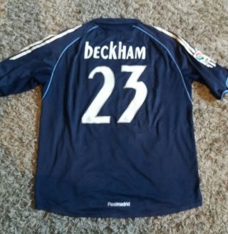 Vintage Real Madrid Beckham 23 05/06 Away Football Shirt (xl) Soccer Jersey