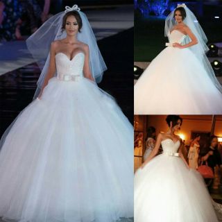 Luxury Vintage Ball Gown Wedding Dress Crystal Bridal Gown White/ivory Plus Size