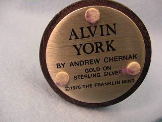 Vintage Franklin Alvin York Gold On Sterling Figure 1976 5