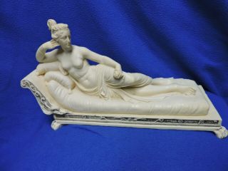 Vintage A Santini Nude Goddess Reclining With Apple Statue