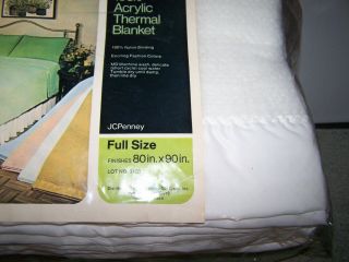 JC Penney Penney ' s Vintage 100 Acrylic Thermal Blanket Full Size 80 x 90 White 5