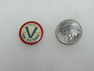World War 2 Victory Pinback Home Front Pin Wwii Veeco V For Victory Pin